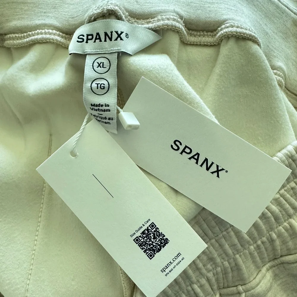Spanx Brushed AirEssentials Straight‎ Leg Pants Heather Cream 50887R Womens XL - Picture 7 of 9